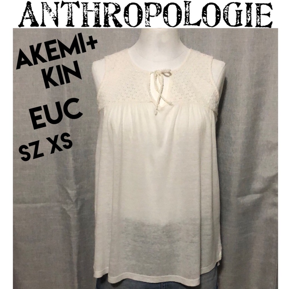 Anthro-Akemi+Kin-xs-White-Linen Blend-EUC